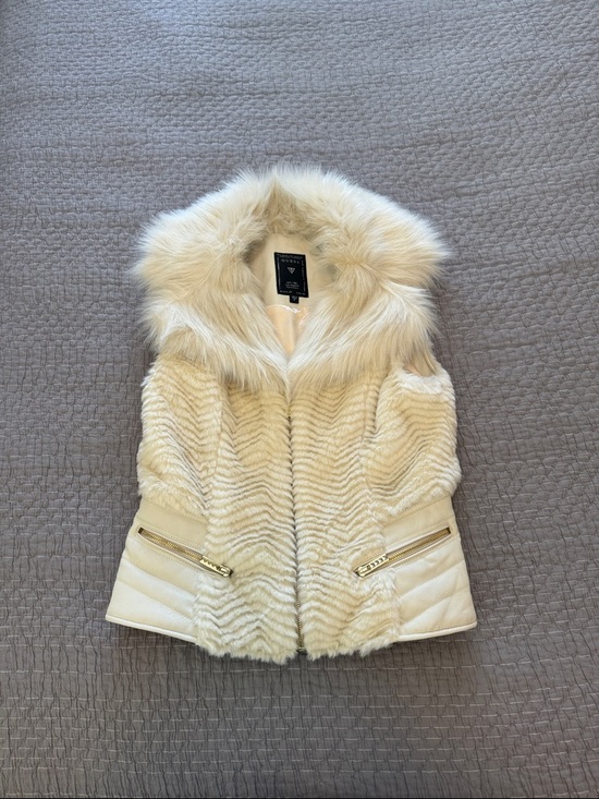 Guess Jackets & Blazers - Guess Leather & Fur Moto Style Vest